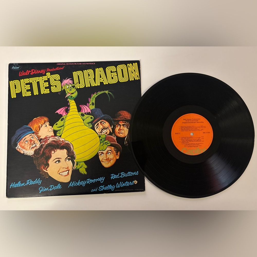 VTG Walt Disney Pete's Dragon Disneyland Record Vinyl Mickey Rooney 1977